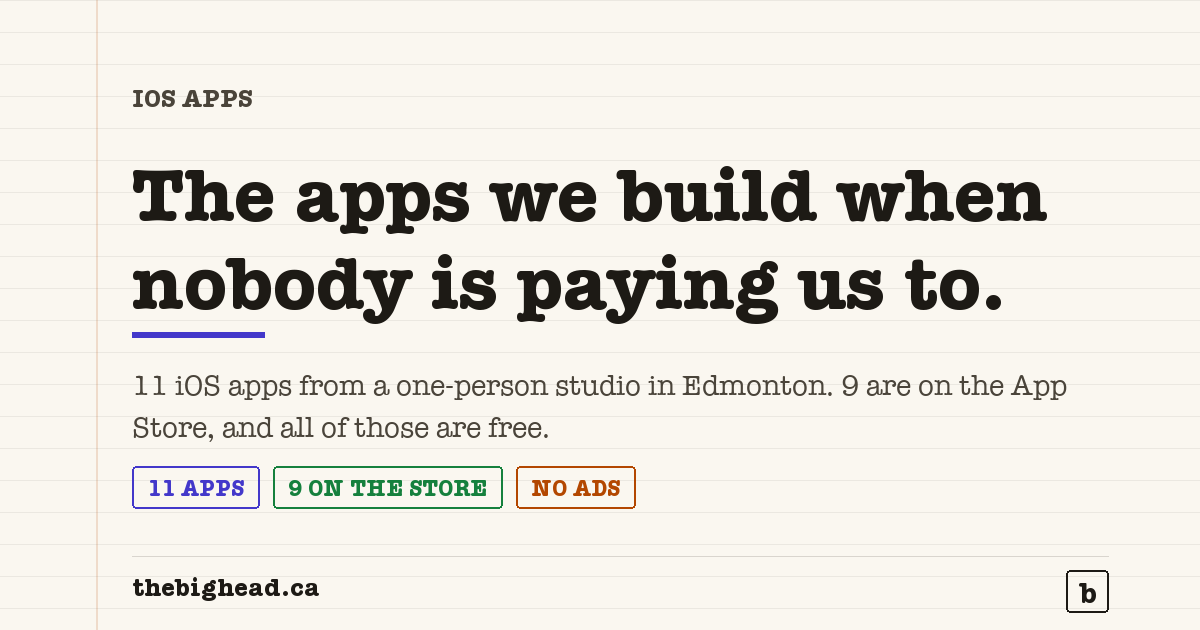 I got tired of paying for apps that should be free, so I built those and made them free.