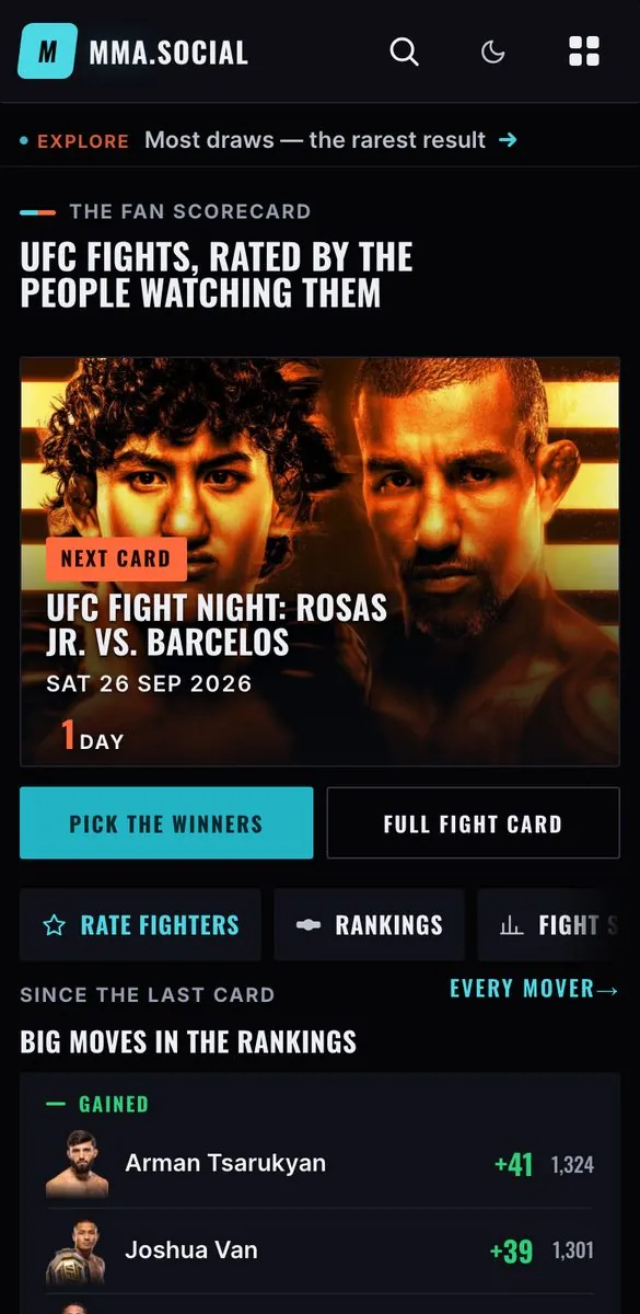 MMA.social on a phone