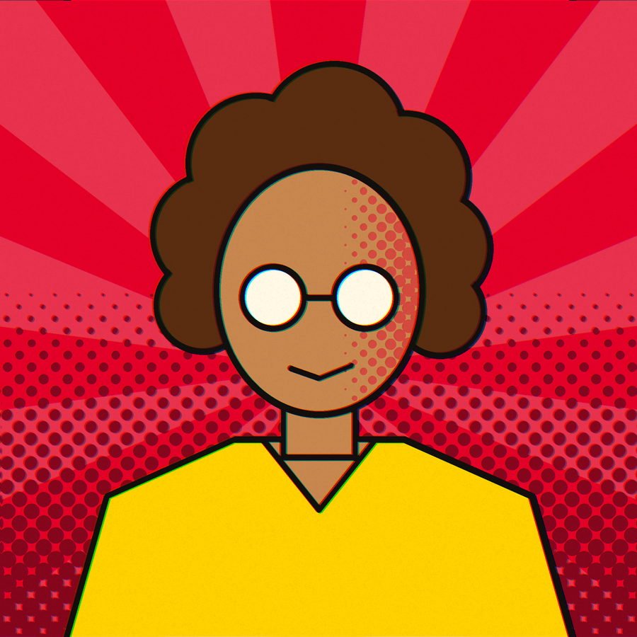 Illustrated portrait of Felix Abara
