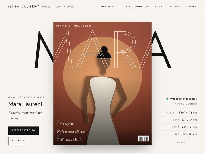 Compcard — free WordPress portfolio theme