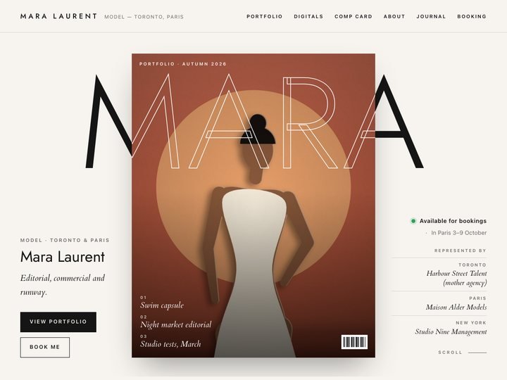 Compcard — free WordPress portfolio theme