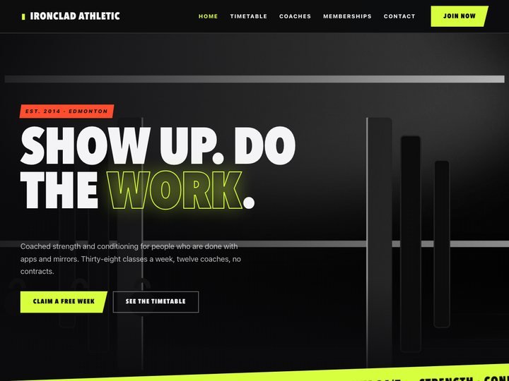 Ironclad — free WordPress gym & fitness theme