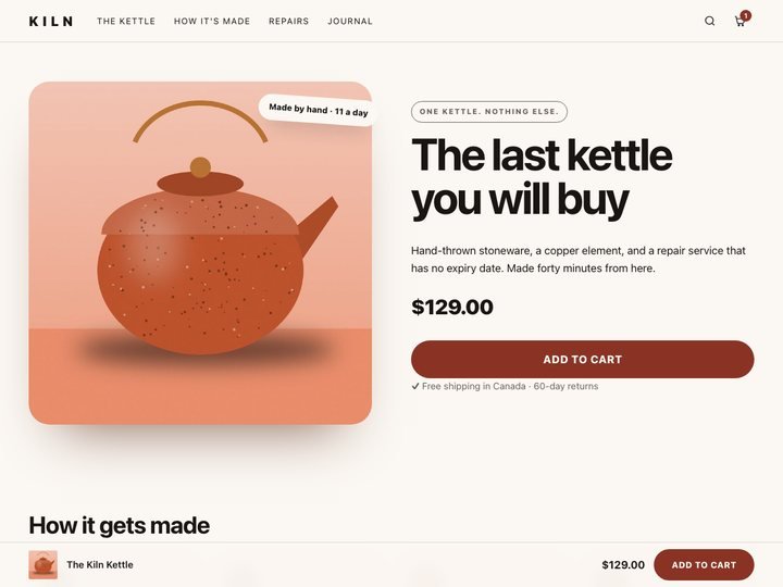 Kiln — free WordPress shop & woocommerce theme