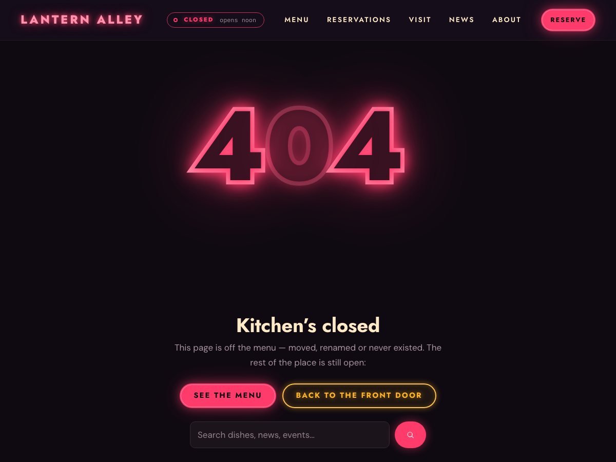 Nightmarket free WordPress theme — the lost page