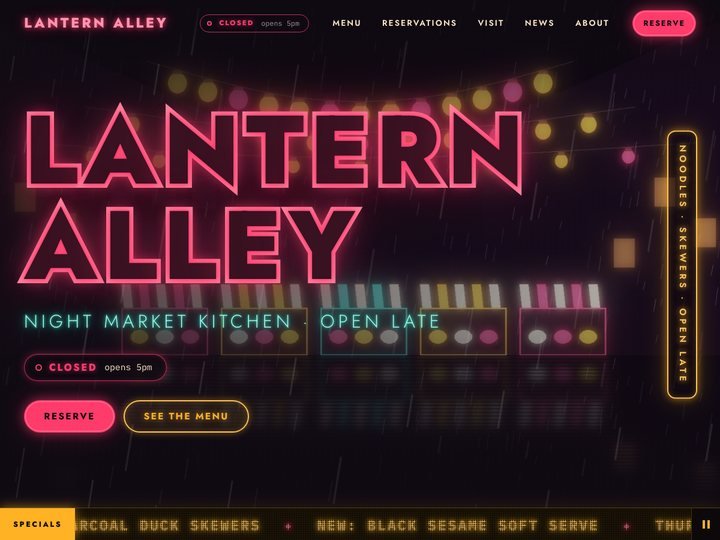 Nightmarket — free WordPress restaurant & food theme