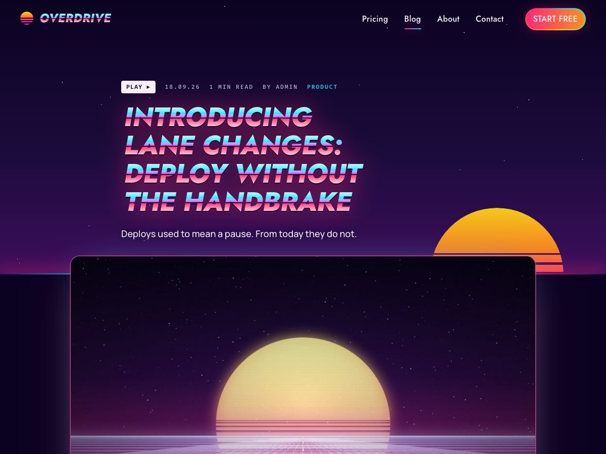 Overdrive free WordPress theme — the post page
