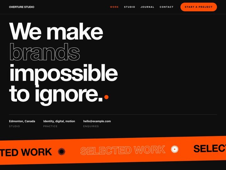 Overture — free WordPress portfolio theme