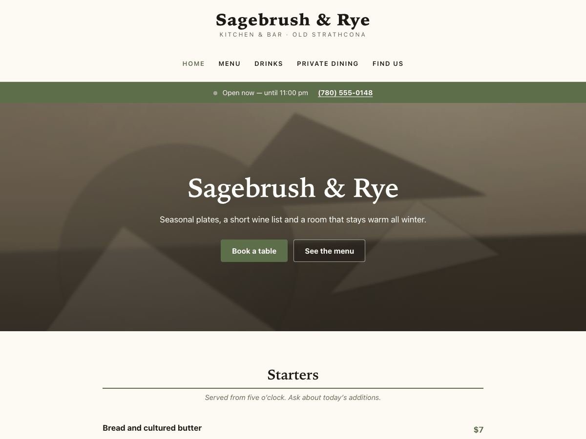 Screenshot of the Sagebrush WordPress theme