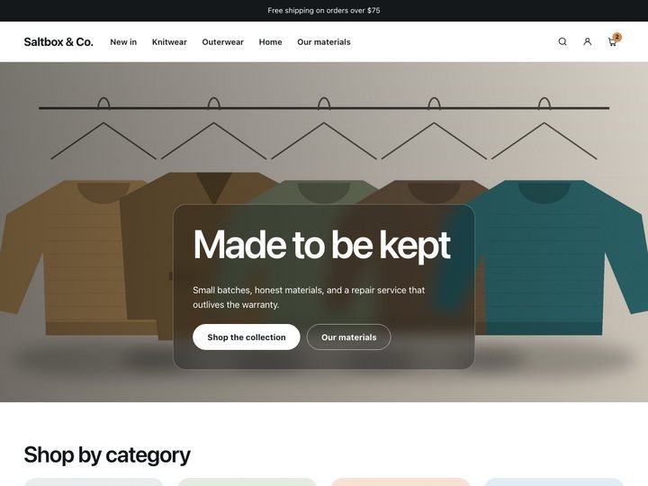 Saltbox — free WordPress shop & woocommerce theme