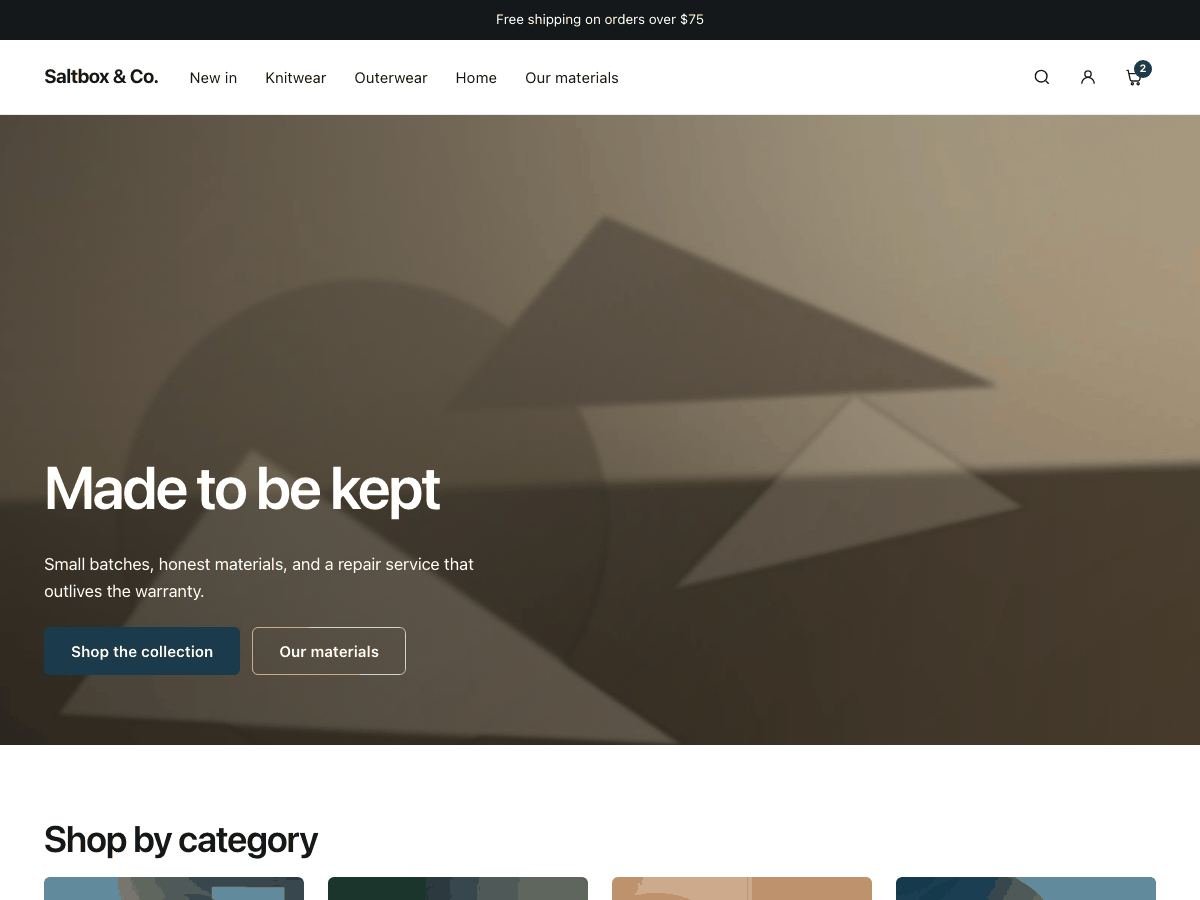 Screenshot of the Saltbox WordPress theme