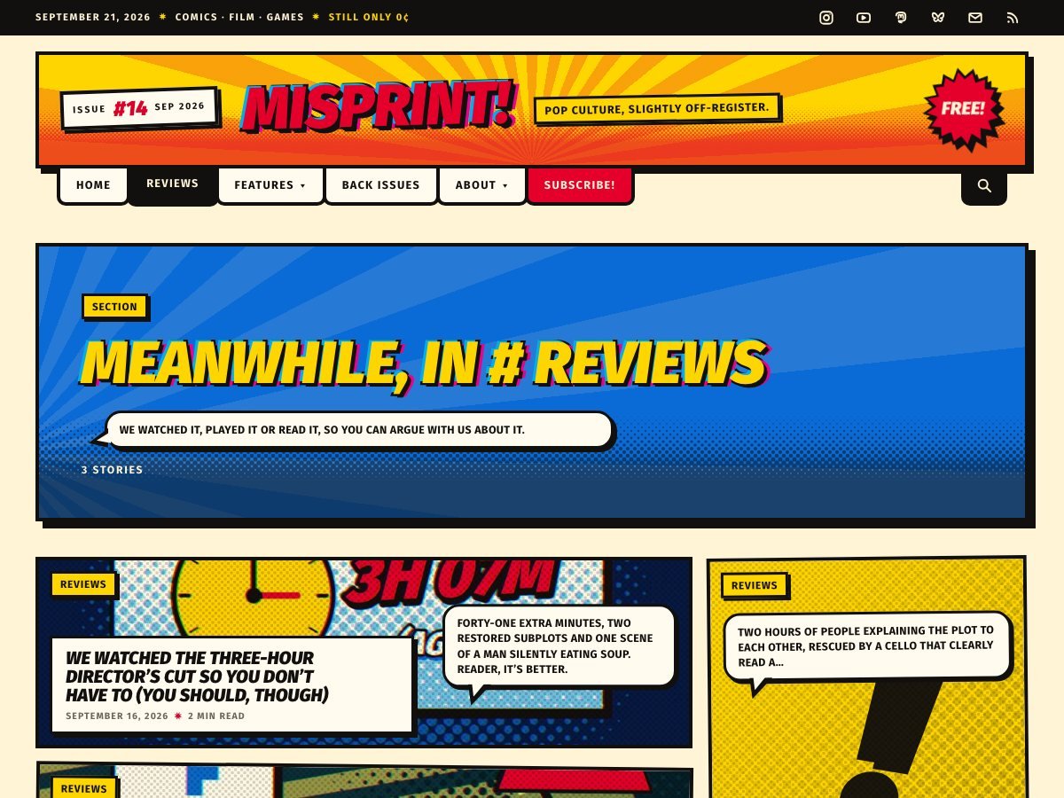 Splashpage free WordPress theme — the reviews page