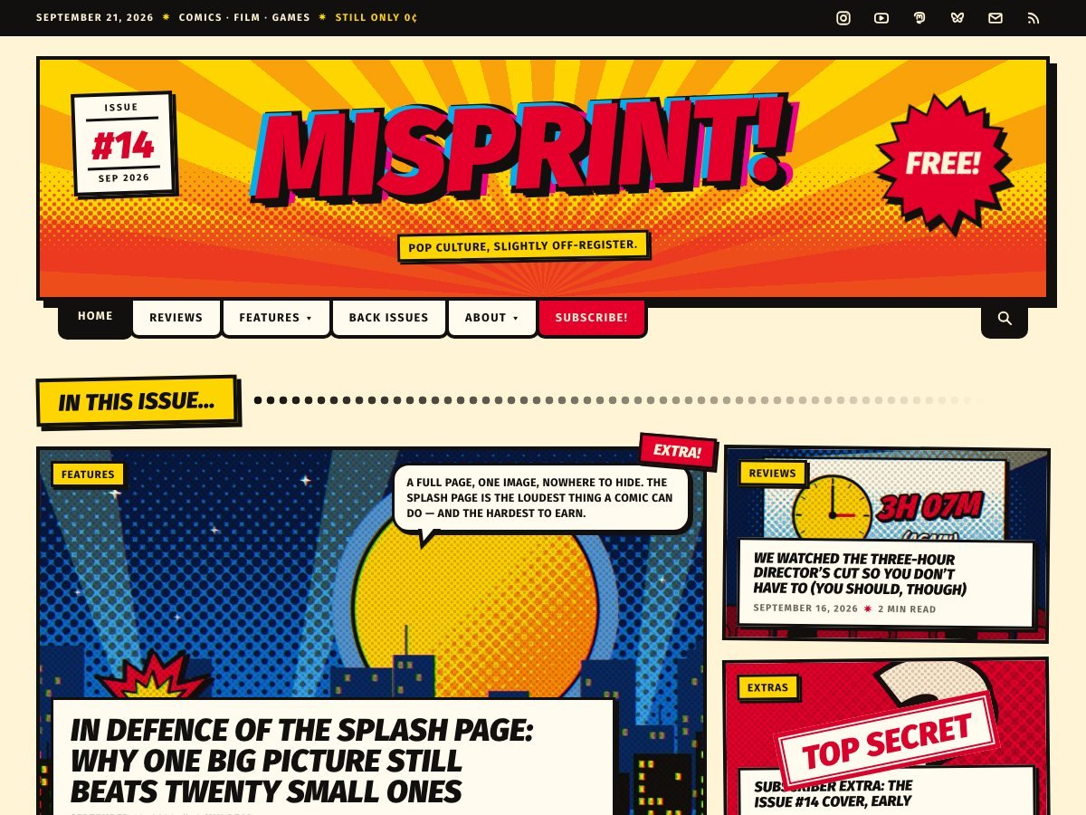 Splashpage, a free WordPress blog theme — the home page of the live demo